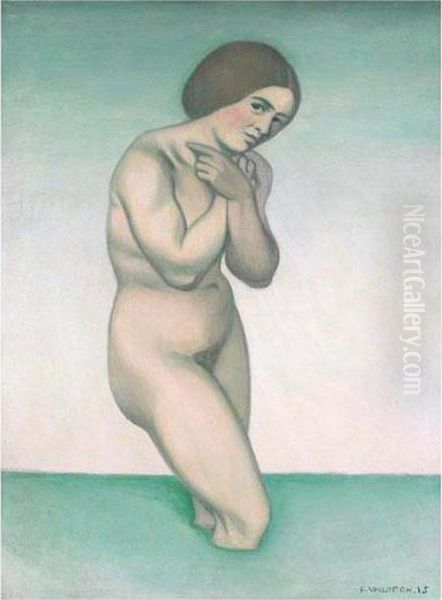 Baigneuse Craisant Les Bras Sur La Poitrine Oil Painting by Felix Edouard Vallotton