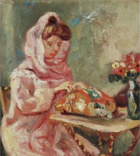Suzanne Valtat Brodant Oil Painting by Louis Valtat