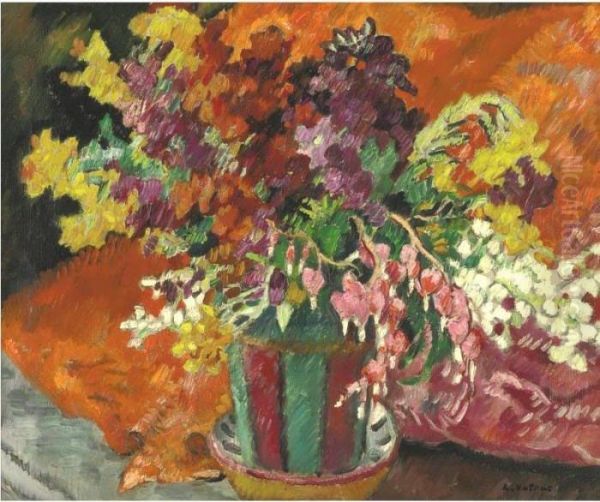 Bouquet Au Cache Pot De Metthey Oil Painting by Louis Valtat