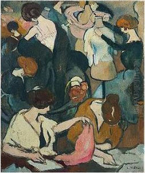 Les Couturieres Oil Painting by Louis Valtat