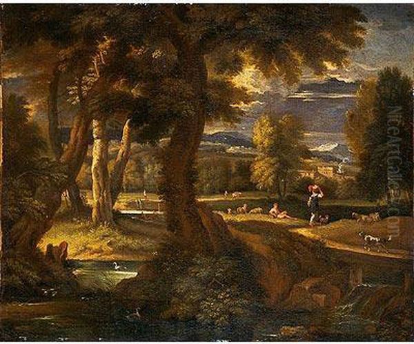 Paisaje Del Lazio Conpastores Oil Painting by Jan Frans Van Bloemen (Orizzonte)