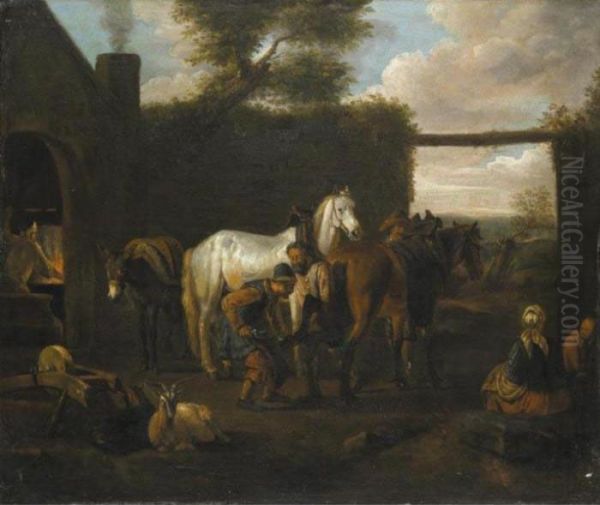 Mascalcia All'aperto Oil Painting by Pieter van Bloemen