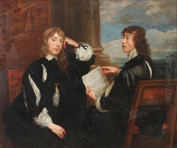 Portrait Ofthomas Killigrew And William, 
Lord Crofts Oil Painting by Sir Anthony Van Dyck