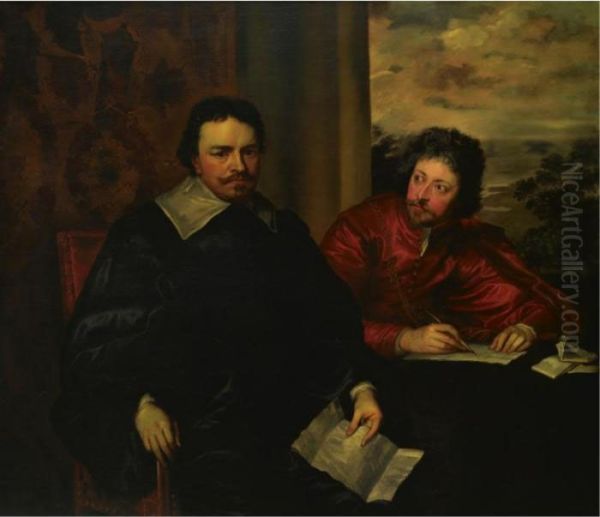 Thomas Wentworth, 1st Earl Of Strafford (1593-1641), With Sirphilip Mainwaring Oil Painting by Sir Anthony Van Dyck