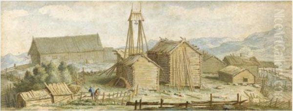 Norwegian Landscape With A Timber Yard Oil Painting by Allart Van Everdingen