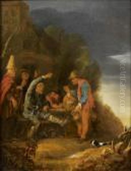 Rejouissances Devant Une Auberge Oil Painting by Egbert Jaspersz. van, the Elder Heemskerck