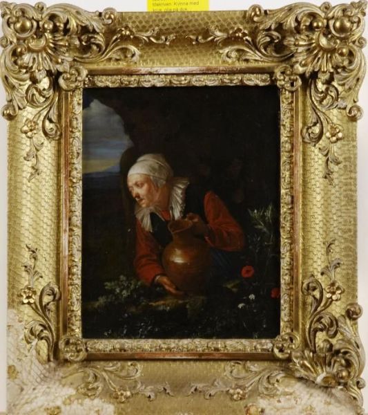 Kvinna Med Krus Oil Painting by Willem Van Mieris Leiden