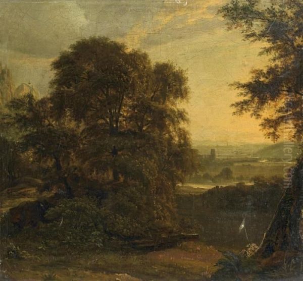 Bewaldete Landschaft Oil Painting by Herman Van Swanevelt