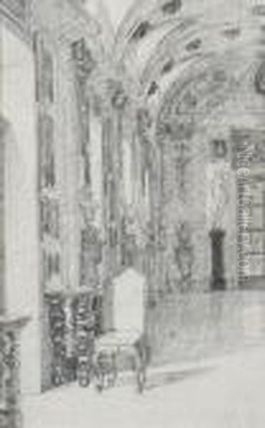 Interno Di Galleria Oil Painting by Scipione Vannutelli