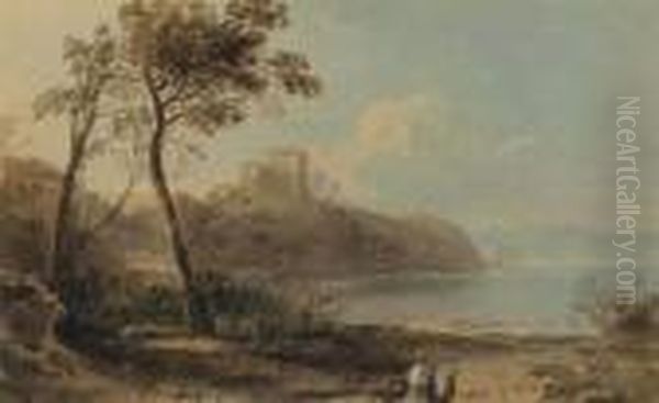 A Capriccio Landscape Oil Painting by John Varley
