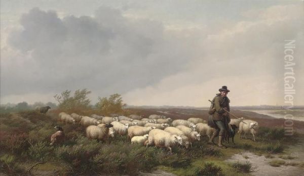 Returning Home Oil Painting by Eugene Joseph Verboeckhoven