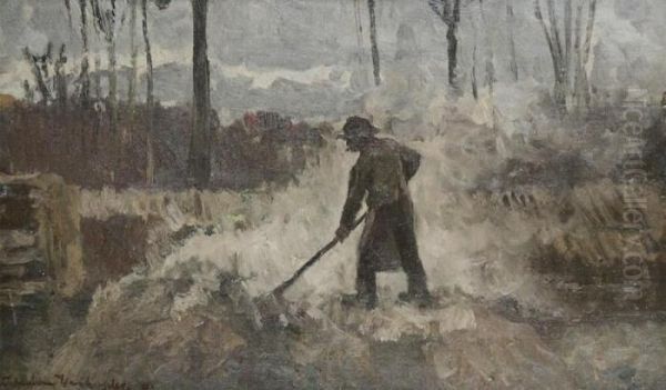 The Burning Of The Potato Leaves Oil Painting by Isidore Verheyden