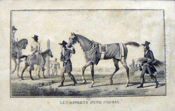 Les Apprets D'une Course Oil Painting by Carle Vernet