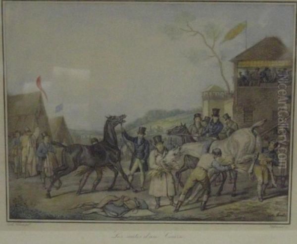 Les Suites D'une Course- Oil Painting by Carle Vernet