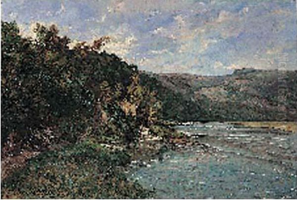 Le Moulin A Eau Oil Painting by Alexandre Rene Veron