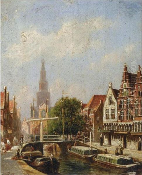 The Kaaswaag On A Sunny Day, Alkmaar Oil Painting by Pieter Gerard Vertin