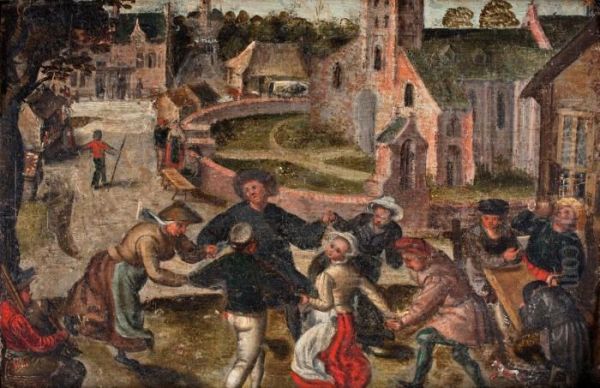 Party At The Village Oil Painting by David Vinckboons
