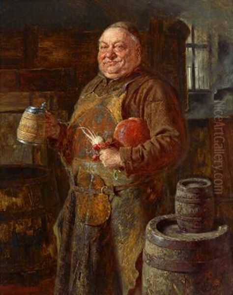Il Birraio Del Convento Oil Painting by Eduard Von Grutzner