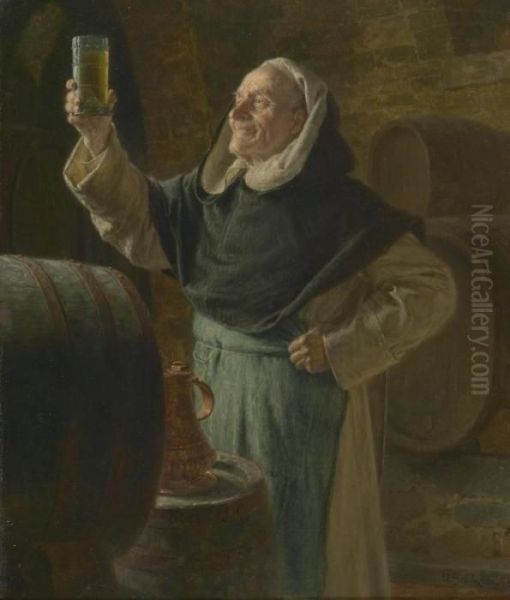 Die Weinprobe. Oil Painting by Eduard Von Grutzner