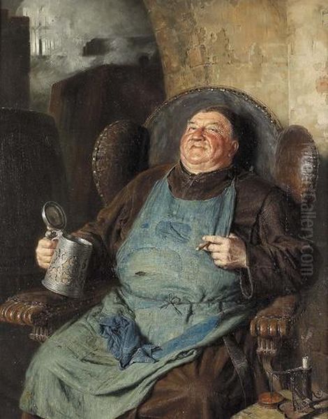 In Der Klosterbrauerei. Oil Painting by Eduard Von Grutzner