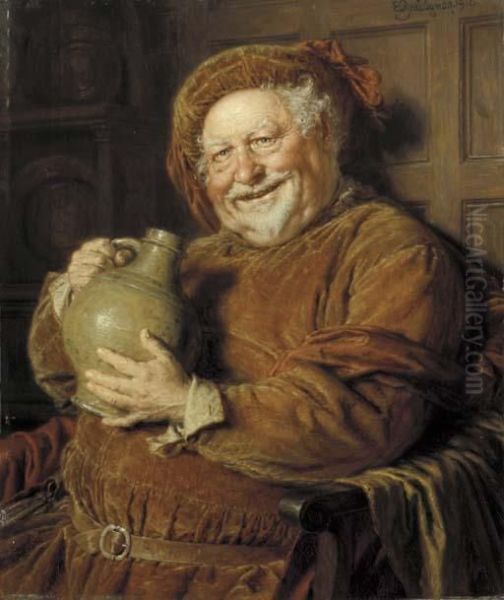 Falstaff Oil Painting by Eduard Von Grutzner