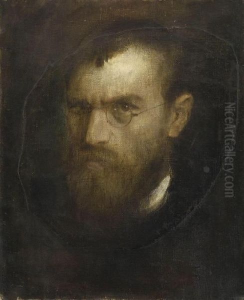 Selbstbildnis Oil Painting by Franz von Lenbach