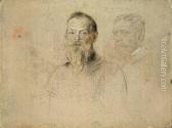 Luitpold Prinzregent Von Bayern Und Portraitstudie Oil Painting by Franz von Lenbach