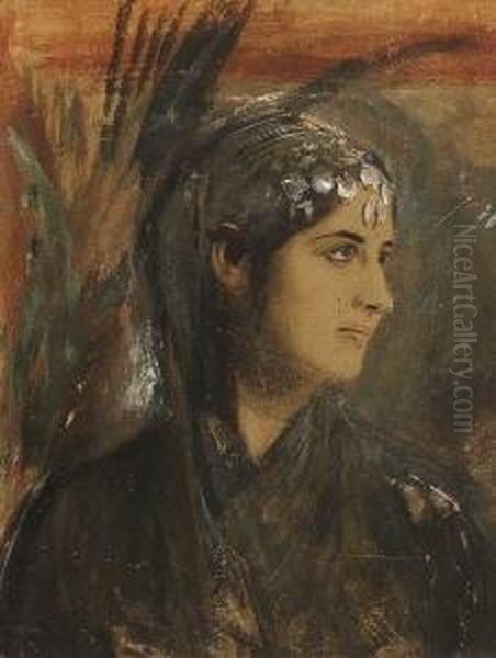 Henriette Fleischl Von
 Marxow Oil Painting by Lenbach Franz Von