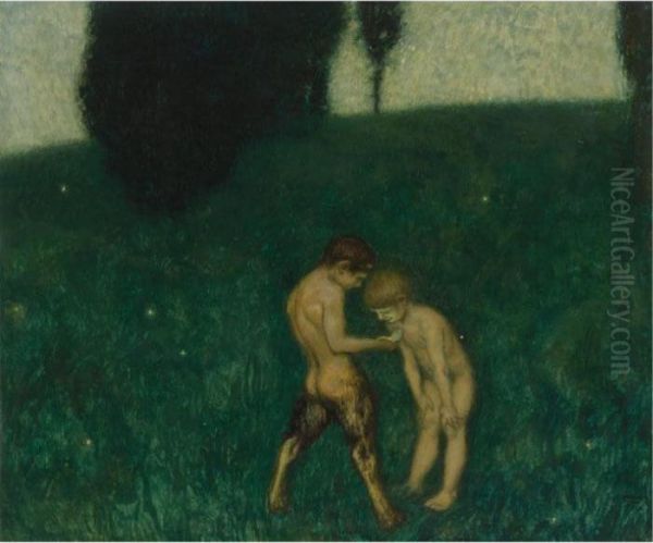 Gluhwurmchen (firefly) Oil Painting by Franz von Stuck