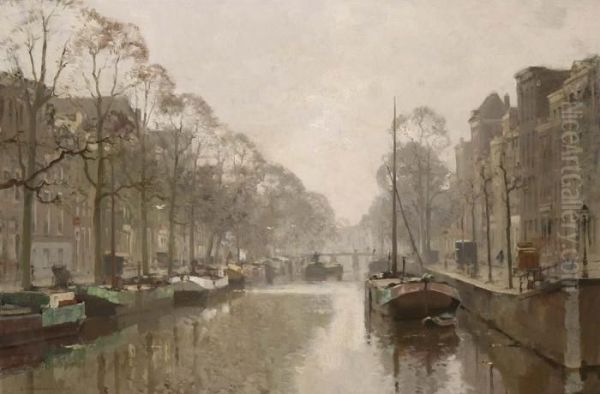 Prinsengracht Amsterdam Oil Painting by Cornelis Vreedenburgh