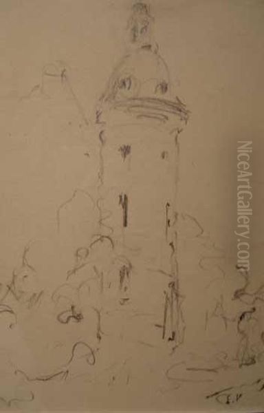 La Tourelle Du Chateau Des Glaces (clayes ?) Oil Painting by Jean-Edouard Vuillard