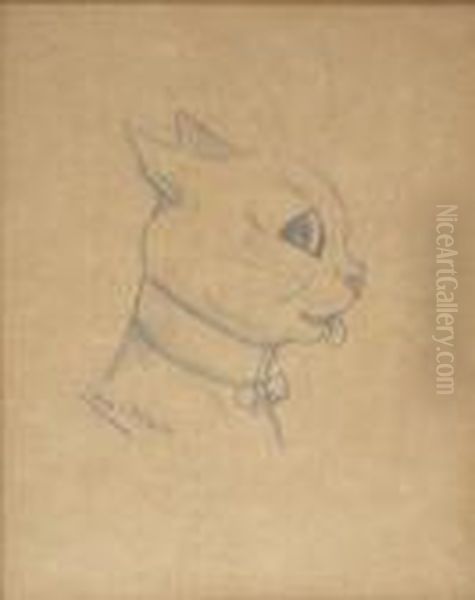 Study For 'dressed For Dinner' Oil Painting by Louis William Wain