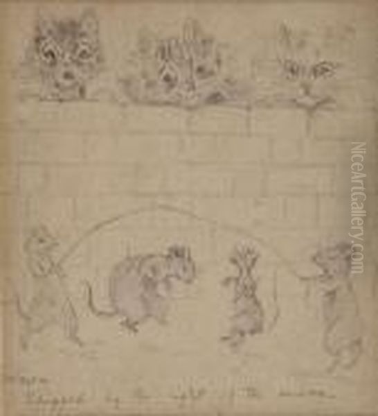 Skipped By The Light Of The Moon Oil Painting by Louis William Wain