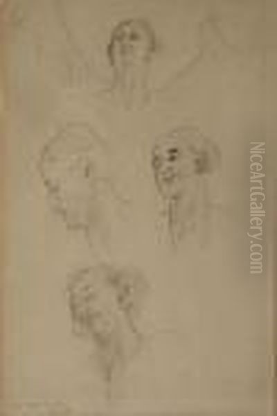 Study Of Four Female Heads Oil Painting by Ethel, Dame Walker