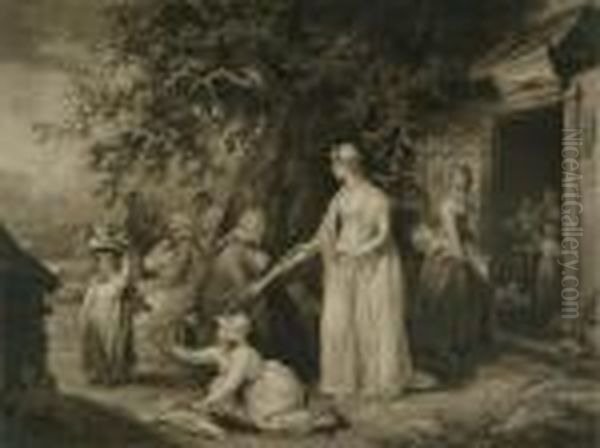 The Gleaners Returned Industrious Cottagers Oil Painting by James Ward