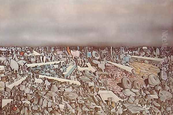 Multiplication of the Arcs Oil Painting by Yves Tanguy