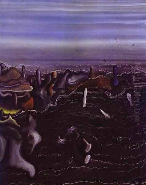 The Dark Garden Oil Painting by Yves Tanguy