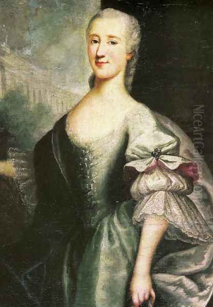 Portrait of Izabela Branicka Oil Painting by Antoni Tallmann