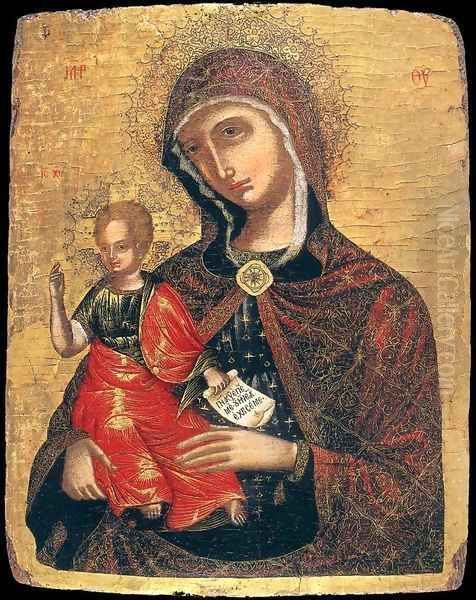 Madre della Consolazione 2 Oil Painting by Nikolaos Tsafouris