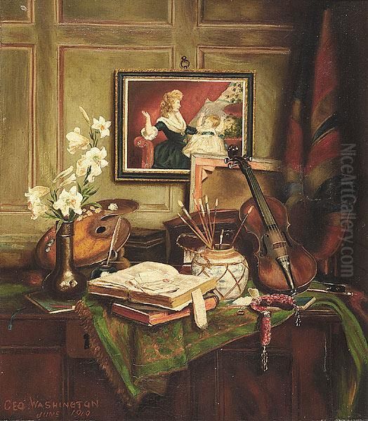 Painter's Still Life Oil Painting by Georges Washington