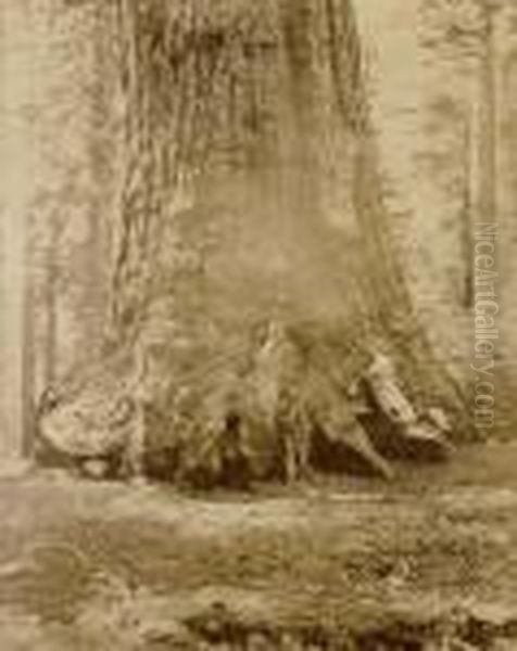 Grizzly Giant Oil Painting by Carleton E. Watkins