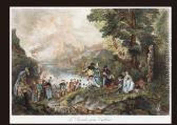 Le Depart Pour Cytheme Oil Painting by Watteau, Jean Antoine