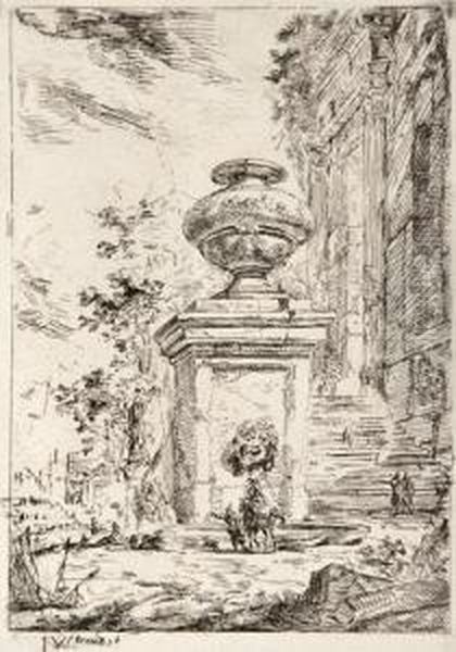 La Fountaine Oil Painting by Jan Weenix