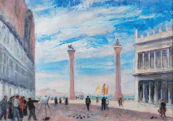 Plac Sw. Marka W Wenecji Oil Painting by Wojciech Weiss