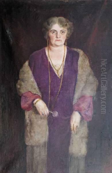 Portret Pani Bandurskiej Oil Painting by Wojciech Weiss