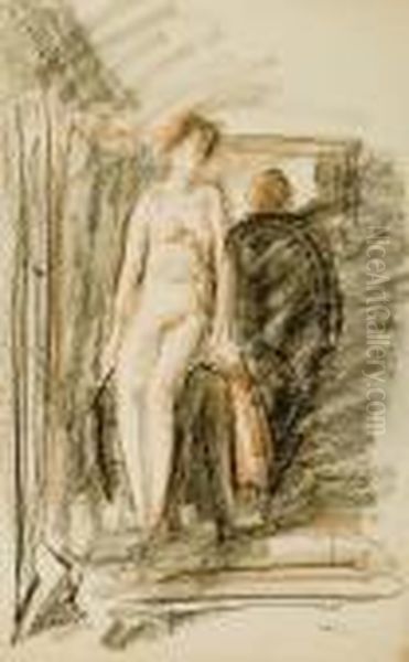 Modelka I Manekin, 1920-1935 Oil Painting by Wojciech Weiss