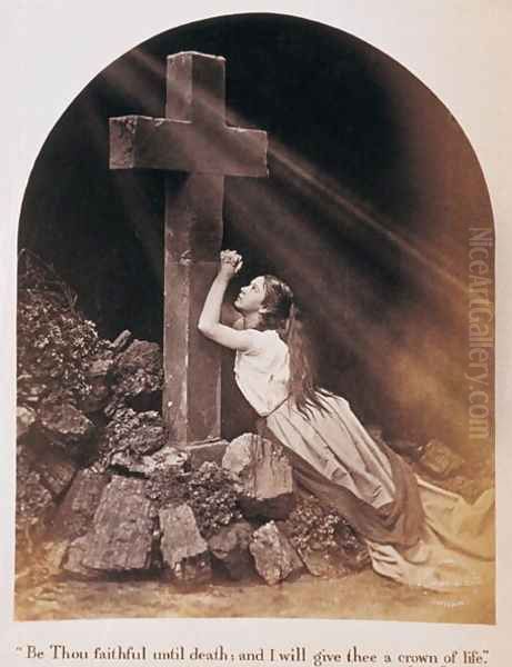 Be thou faithful until death and I will give thee a crown of life, c.1896 Oil Painting by C. Tune