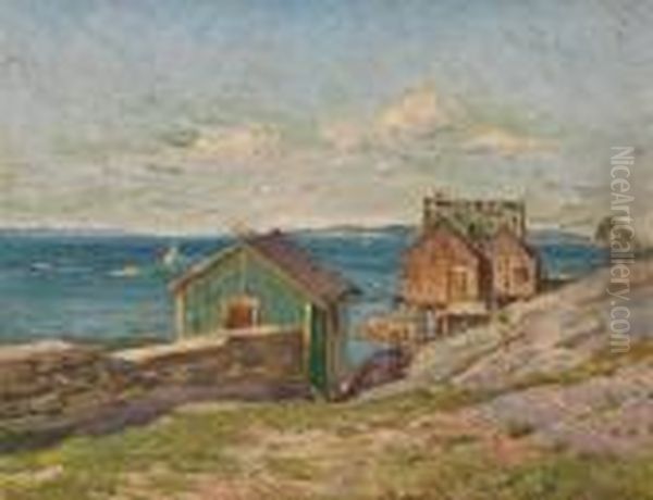 Cabanes En Bord De Mer Oil Painting by Constantin Alexandr. Westchiloff