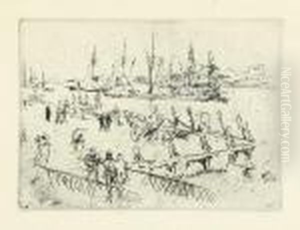 A Sketch On The Embankment. Oil Painting by James Abbott McNeill Whistler