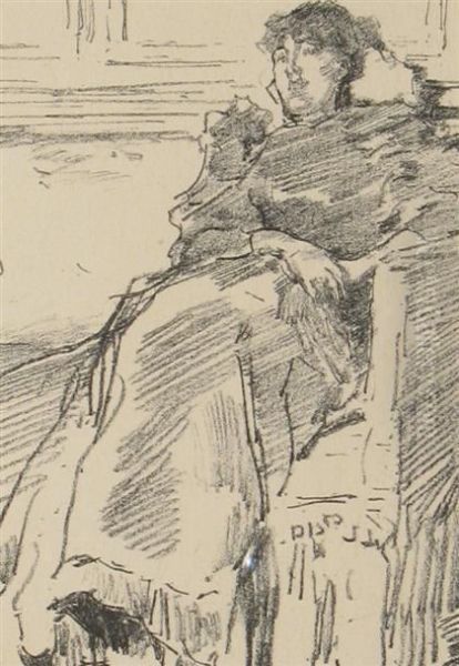 La Robe Rouge Oil Painting by James Abbott McNeill Whistler
